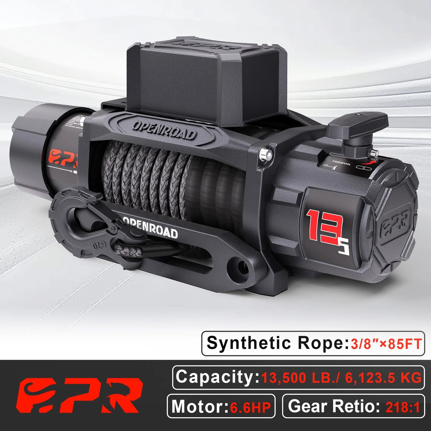 13,500 lb Electric Winches with Synthetic Rope