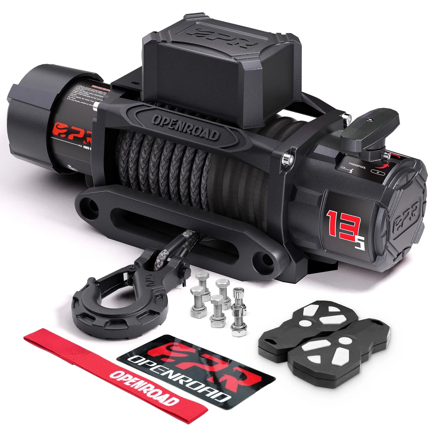 13,500 lb Electric Winches with Synthetic Rope
