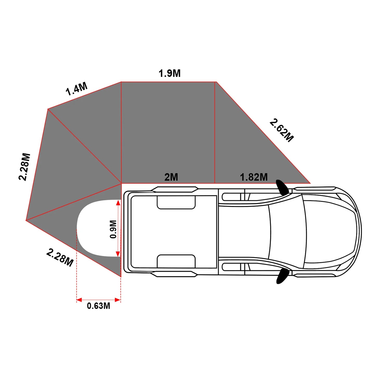 270 Degree Awning Plus With Zippered D-door