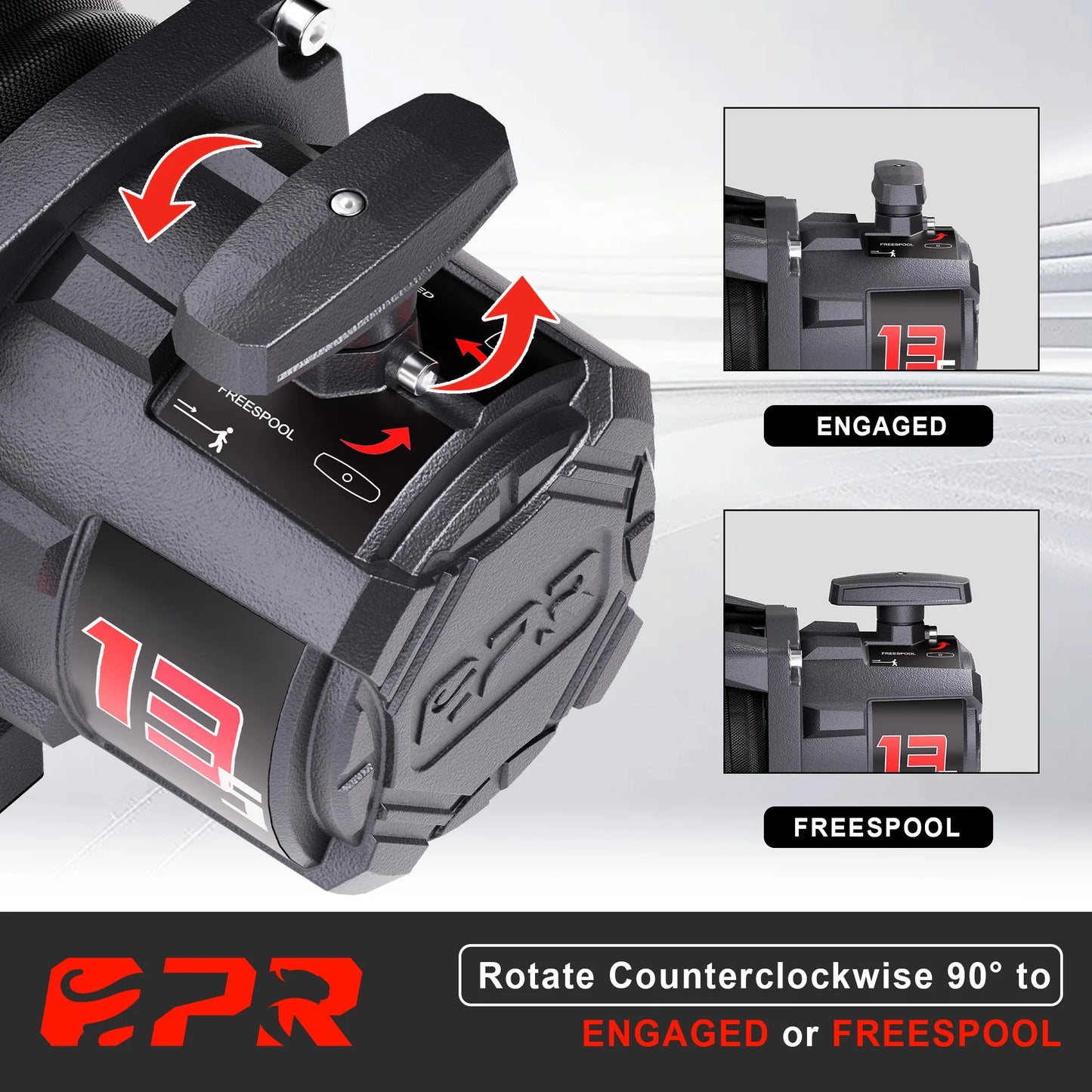 13,500 lb Electric Winches with Synthetic Rope