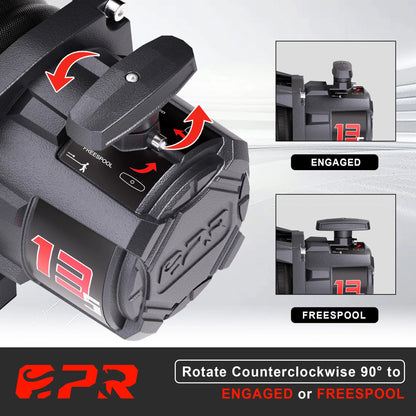13,500 lb Electric Winches with Synthetic Rope